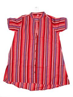Vestidos de Verano - Vestido corto de rayas de VEEV19 - Modelo Rojo