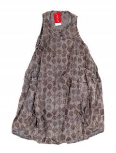 Modelo: Marrón Monos, Petos y Vestidos largos - Vestido largo estampado VEEV20 - Modelo Marrón