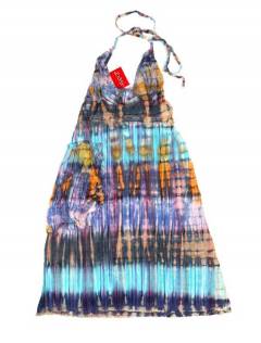 Modelo: Azul Monos, Petos y Vestidos largos - Vestido de algodón VEEV21 - Modelo Azul