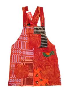Modelo: Rojo Vestidos de Verano - Vestido hippie de algodón VEEV22 - Modelo Rojo
