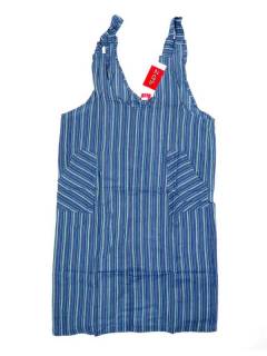 Modelo: Azul Outlet Ropa Hippie - Vestido tipo Peto de rayas.muy VEEV23 - Modelo Azul