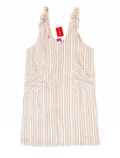 Modelo: Crema Monos Petos y Vestidos largos - Vestido tipo Peto de rayas.muy VEEV23 - Modelo Crema