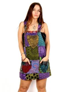 Vestido lavado a la Piedra Patchwork VEEV26 para comprar al por mayor o detalle  en la categoría de Ropa Hippie de Mujer Artesanal | ZAS.