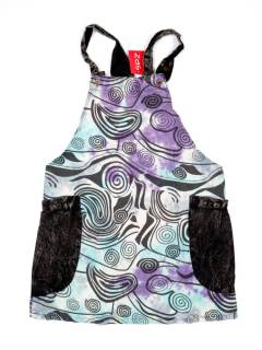 Modelo: Azul Vestidos Hippies de Verano - Este vestido Corto bicolor VEEV28 - Modelo Azul