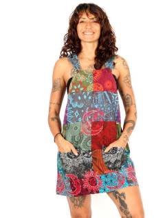  Vestido Corto Patchwork Estampado y Luna Bordada para comprar al por mayor o detalle  en la categoría de   [VEEV32] .