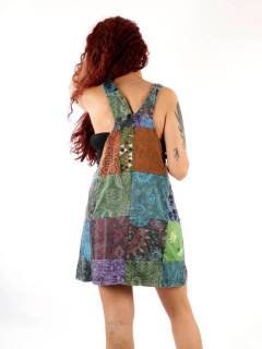 Vestidos Hippies de Verano - Este vestido corto patchwork VEEV32.