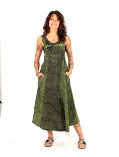 Vestido Pichi Largo con Bolsillos y Detalle Artesanal, para comprar al por mayor o detalle.[VEEV35]