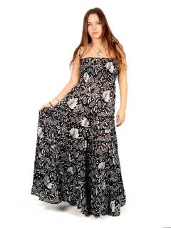 Vestido hippie largo estampado con tirantes [VEHC03]. Vestidos de Verano para comprar al por mayor o detalle  en la categoría de Ropa Hippie de Mujer Artesanal | ZAS.