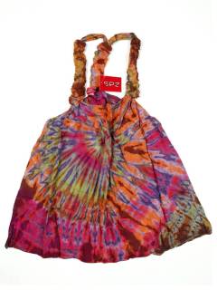 Modelo: Rojo Vestidos Hippies de Verano - Vestido hippie Tie Dye corto VEJU03 - Modelo Rojo