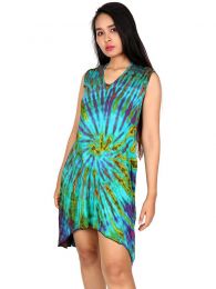 ZAS robapinzas.com | Vestido asimétrico hippie Tie Dye de alta calidad (Tinte con nudos) cordón cruzado en espalda y falda asimétrica. Composición: Expandex. Talla única (M/L), La técnica de teñido Tie Dye es totalmente manual técniamente no hay dos prendas exactamente igulaes por lo que los patrones y colores son aproximados.