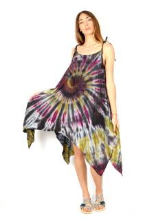 Vestido hippie Tie Dye tirantes nudo,  para comprar al por mayor o detalle  en la categoría de Ropa Hippie Bohemia de Mujer | ZAS. [VEJU08]