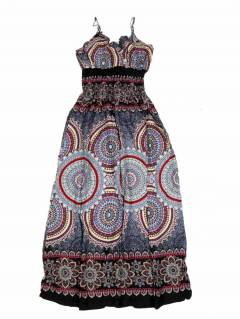 Modelo: Negro Monos, Petos y Vestidos largos - Vestido con estampado étnico VEPI02 - Modelo Negro