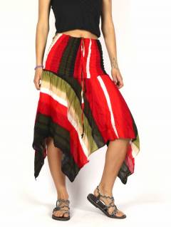 Falda estampado étnico asimétrico VEPI04-F para comprar al por mayor o detalle  en la categoría de Ropa Hippie de Mujer Artesanal | ZAS.