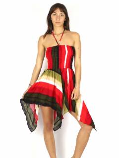 Vestido estampado étnico asimétrico,  para comprar al por mayor o detalle  en la categoría de Ropa Hippie de Mujer Artesanal | ZAS. [VEPI04]