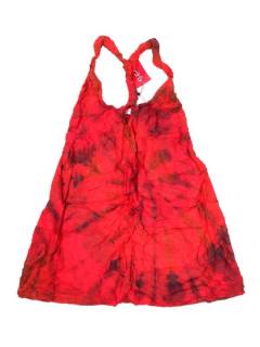 Modelo: Rojo Vestidos Hippie Étnicos - Mini Vestido hippie Tie Dye VEPN01 - Modelo Rojo
