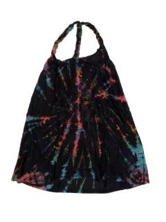 Modelo: Negro Vestidos Hippie y Alternativos - Mini Vestido hippie Tie Dye VEPN01 - Modelo Negro