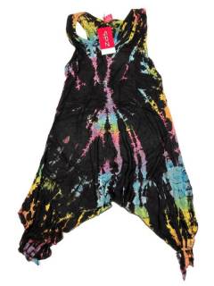 Vestidos Hippie Étnicos - Vestido asimétrico VEPN02 - Modelo Negro