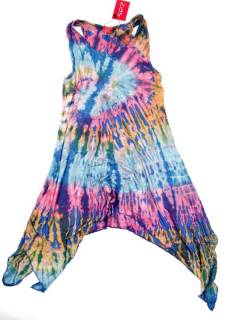 Vestidos Hippie Étnicos - Vestido asimétrico VEPN02 - Modelo Azul