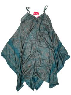 Modelo: Verde p Vestidos Hippie Étnicos - Vestido étnico de tirante VEPN04 - Modelo Verde p
