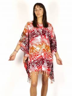 Vestido poncho estampado étnico amplio,  para comprar al por mayor o detalle  en la categoría de Ropa Hippie de Mujer Artesanal | ZAS. [VEPN06]