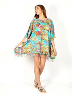 Detalle no seleccionable para compra Vestidos Hippies de Verano - Vestido Poncho con estampado VEPN06.