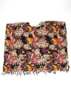 Modelo: Negro 2 25 Vestidos Hippies de Verano - Vestido Poncho con estampado VEPN06 - Modelo Negro 2 25