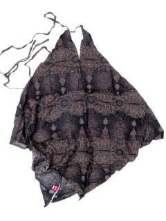 Modelo: Negro Vestidos Hippies de Verano - Vestido Étnico Triangular, VEPN09 - Modelo Negro