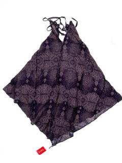 Modelo: Azul Vestidos Hippies de Verano - Vestido Étnico Triangular, VEPN09 - Modelo Azul