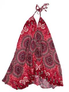 Modelo: Rojo Monos, Petos y Vestidos largos - Vestido largo estampado Étnico VEPN11 - Modelo Rojo
