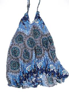 Modelo: Azul c Monos, Petos y Vestidos largos - Vestido largo estampado Étnico VEPN11 - Modelo Azul c