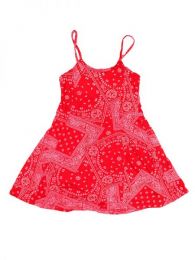 Modelo: Rojo Vestido hippie,100% algodón Mod Rojo