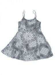 Modelo: Gris Vestido hippie,100% algodón Mod Gris