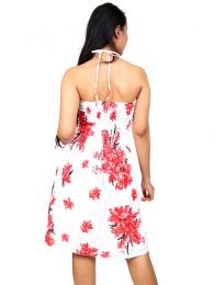 Detalle no seleccionable para compra Vestidos Hippie Etnicos - Vestido blanco con estampado VESG01.
