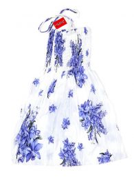Modelo: Morado Vestidos Hippie Boho Alternativos - Vestido blanco con estampado VESG01 - Modelo Morado