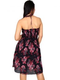 Detalle no seleccionable para compra Vestidos Hippie Etnicos - Vestido negro con estampado VESG02.
