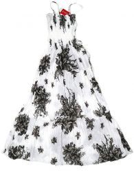 Modelo: Blanco-gris Vestidos Hippie Etnicos - Vestido largo con estampado VESG03 - Modelo Blanco-gris