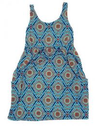 Modelo: Azul Vestido hippie suelto con Mod Azul