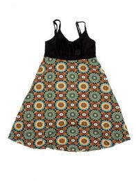 Modelo: Mostaza Vestido hippie suelto estampado Mod Mostaza