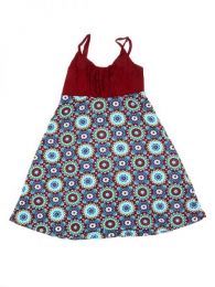 Modelo: Azul Vestido hippie suelto estampado Mod Azul