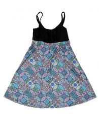 Modelo: Azul Vestidos Hippies Alternativos - Vestido hippie suelto estampado VESN20 - Modelo Azul