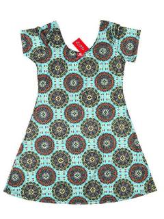 Modelo: Azul Vestidos Hippie Boho Alternativos - Vestido hippie con estampado VESN28 - Modelo Azul