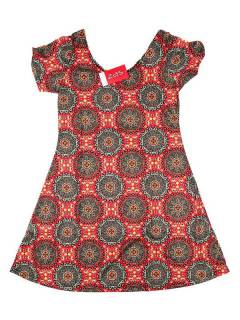 Modelo: Rojo Vestidos Hippie Boho Alternativos - Vestido hippie con estampado VESN28 - Modelo Rojo
