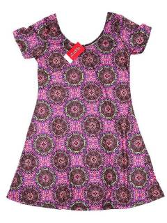 Modelo: Rosa Vestidos Hippie Boho Alternativos - Vestido hippie con estampado VESN28 - Modelo Rosa