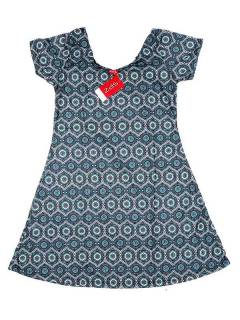 Vestidos de Verano - Vestido hippie con estampado VESN30 - Modelo Azul