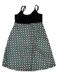 Modelo: Verde Vestidos Hippies y Etnicos - Vestido hippie suelto estampado VESN33 - Modelo Verde