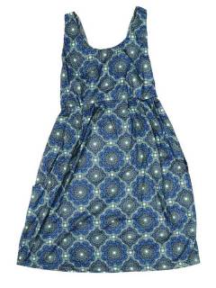 Modelo: Azul Vestidos Hippie Etnicos - Vestido hippie suelto con VESN35 - Modelo Azul