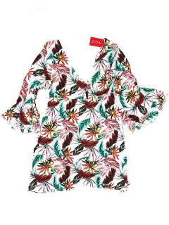 Vestidos de Verano - Vestido hippie suelto con VESN39 - Modelo Blanco