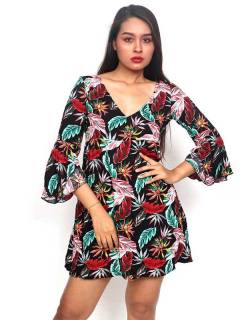 Vestido de rayón con estampados de flores, para comprar al por mayor o detalle.[VESN39]