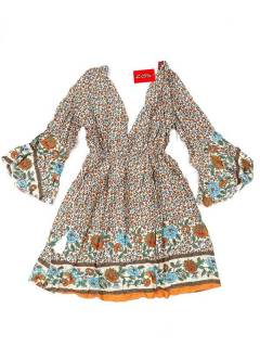 Modelo: Blanco Vestidos Hippies y Etnicos - Vestido hippie suelto con VESN40 - Modelo Blanco