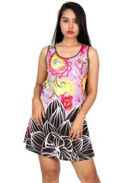 Outlet Ropa Hippie - Vestido de tirantes con estampado VEUN101.